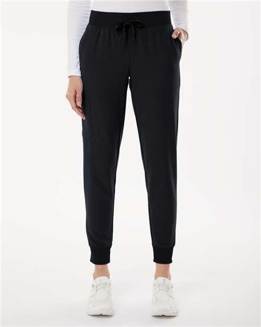 Jaanuu Scrub Pants Women's Medium Black Silex Knit-Waist Joggers W20003